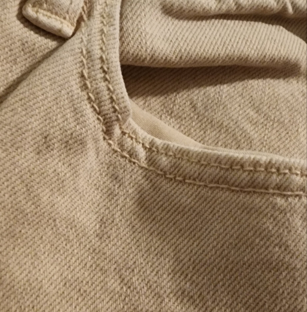 American‎ Eagle Jeans Women's sz 8 Beige Tan Denim Mid Rise Mom Straight Pants - Picture 3 of 7